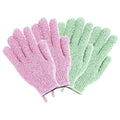 4 Pairs Exfoliating Gloves, 100% Nylon, Dual Texture Body Scrub for Spa, Massage & Dead Skin Removal, Multi-Color Shower Bath Accessories (Sage Mist/Soft Orchid)
