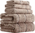 Lavish Home 6 Piece Bathroom Towels Set - 525GSM 100% Cotton Bathroom Essentials - 2 Bath Sheets, 2 Hand Towels, and 2 Wash Cloths for Bath, Shower, Gym, Spa, and Dorm Room (Taupe)