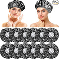 12 Pieces Deep Conditioning Caps Aluminum Foil Reusable Hair Processing Hair Coloring Shower Caps for Home Salon Use(12 Inch,Black)