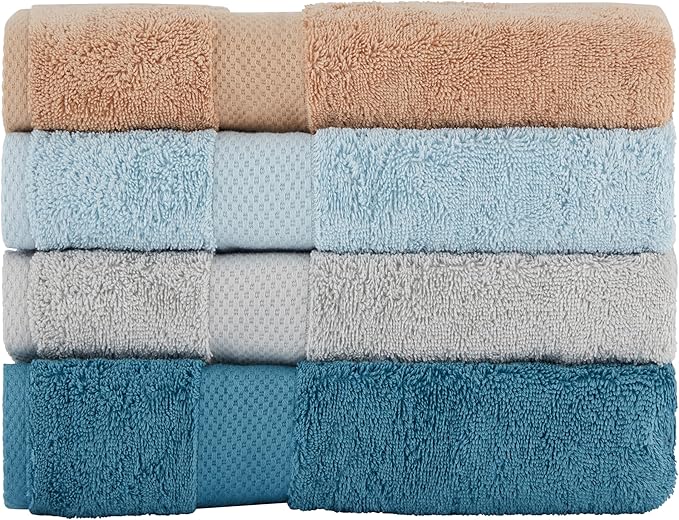 BolBom Towels 4 Pack Medium Bath Towel Set, 27“X54” Inches, 500 GSM 100% Ring Spun Cotton, Lightweight and Highly Absorbent Quick Drying Premium Towels for Hotel,Spa,Bath and Bathroom
