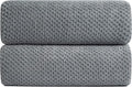 Smuge 2 Piece Hand Towels Set,100% Microfiber - Quick Dry, Thick, Soft, Plush and Highly Absorbent Luxury Hotel & Spa Bath Towel for Bathroom, Pack of 2 (Gray)