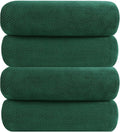 YTYC Towels,29x59 Inches Extra Large Bath Towels for Bathroom Super Soft Quick Dry Light Weight Waffle Microfiber Shower Towels 80% Polyester 20% Nylon (Dark Green,4 Piece)