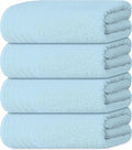 Tens Towels Pack of 4 Extra Large Bath Towels 30 x 60 Inches, 100% Cotton, Larger & Lighter Weight, Quicker to Dry, Super Soft and Absorbent, Perfect for Bathroom, Sky Blue