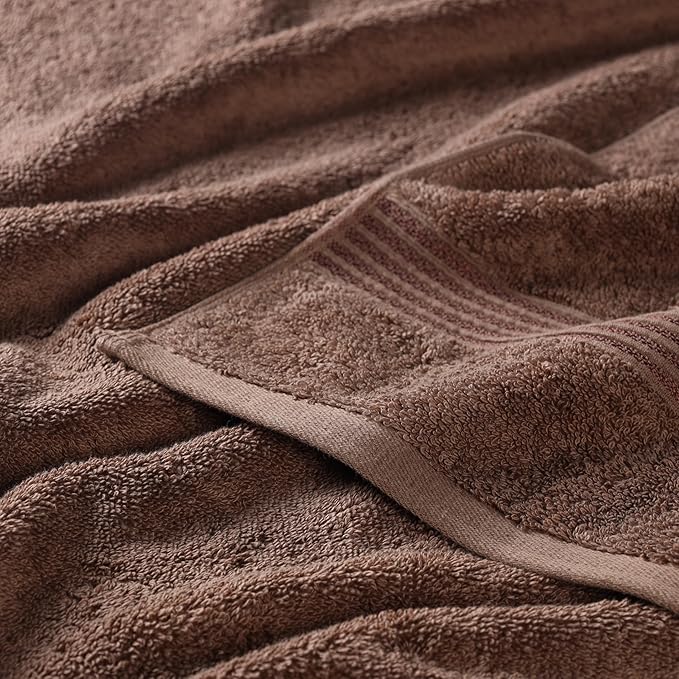 Superior Egyptian Cotton 8-Piece Towel Set, Assorted Towels for Home Bathroom, Guest Bath Decor Essentials, Includes 2 Bath, 4 Hand, 2 Face Towels/Washcloths, Quick Dry, Absorbent, Mocha