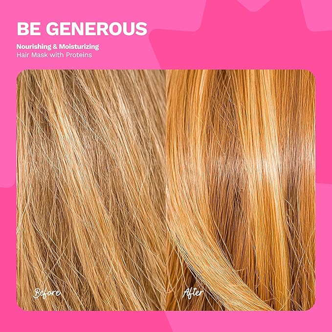 Deep Repair Hair Mask for Dry, Damaged & Curly Hair – Hydrating Hair Mask with Castor Oil, Biotin & Ginger Milk – Sulfate Free Hair Mask for Color Treated Hair – Be Generous by Ginger Milk – 8 oz