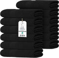 Commercial Bulk Pack of 12 Bath Towels – 100% Cotton Terry 24" x 48" – Ideal for Hotels, Salons, Gyms, Spas & Institutional Use – Black