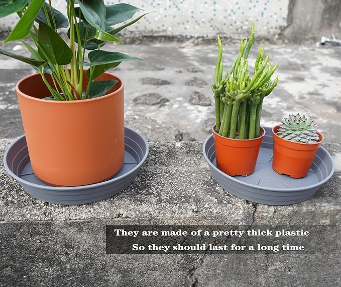 LWALRS Plant Saucer 14 Inch 2 Pack 6 8 10 12 14 16 18 20 25, Plastic Plant Trays for Pots，Extra-Deep Plant Water Dray Tray, Bird Bath Bowl, Heavy Flower Plant Saucers Indoors and Outdoor No Holes