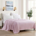 Sweet Home Collection 100% Fine Cotton Blanket Luxurious Weave Stylish Design Soft and Comfortable All Season Warmth, Full/Queen, Pink