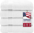 American Veteran Towel, Turkish Bath Towels for Bathroom 4 Pack, 27x54 Extra Large Premium Soft Drying Bathroom Towels, White