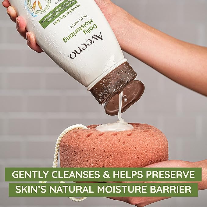 Aveeno Daily Moisturizing Body Wash for Sensitive Skin + Prebiotic Oat, Gently Cleanses, Nourishes & Feels Moisturizing Dry Skin, Light Fragrance, Refill Pouch, 36 fl. oz (Pack of 3)
