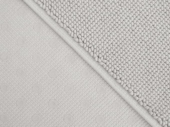 Cotton Paradise 100% Cotton Non Slip Bath Mats for Bathroom, 20x34 inch Soft Absorbent Quick Dry Machine Washable Floor Bath Mat, Silver Grey Bath Rug
