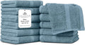 100% Cotton Wash Cloth for face & Body Set of 12, (12 x 12 inches) Sustainable, Soft, Highly Absorbent, Combed Cotton Wash Cloths Pack of 12 for Hotels, Spa, Bathroom, Dorm, Blue