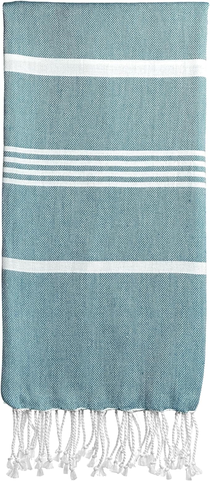 Beach Towel 100% Cotton Turkish Beach Towel Adult 38x70 Inch Pre-washed Absorbent Extra Large|Sand Free Quick Dry BathTowels|Lightweight Blanket|Travel Cruise Camping Spa Gym Yoga Towel|Ocean Depths