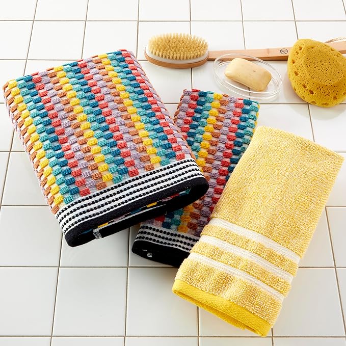 SKL Home Mid-Century Bath Towel, Multicolored (Pack of 12)