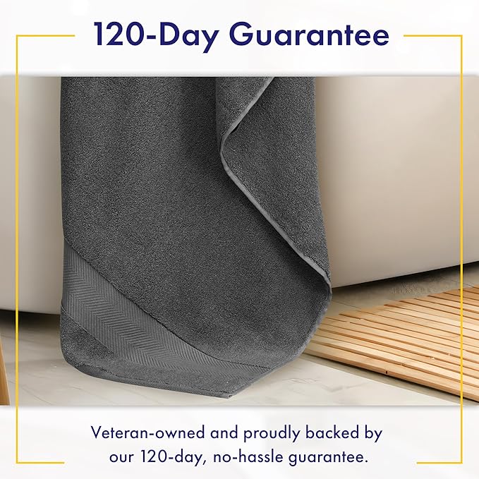 Alusa Home Ultra Soft & Plush Viscose from Bamboo Bath Sheets - 700 GSM Pack of 2 - Extra Large 70x35 in - Super Absorbent & Quick Drying (Granite Grey)