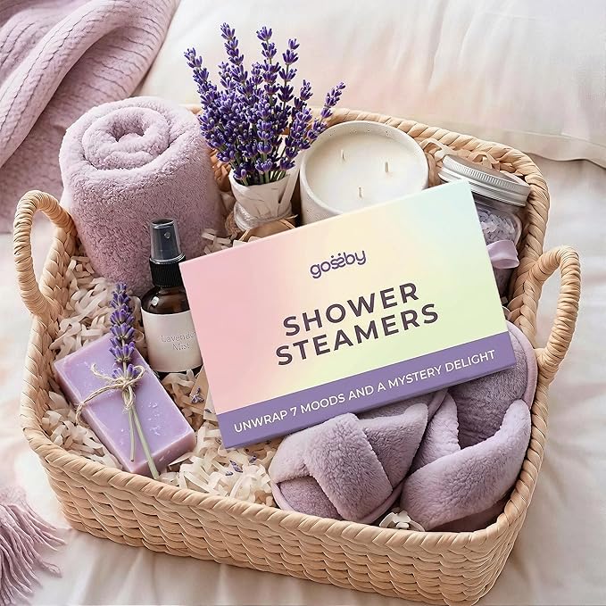 GOSSBY Shower Steamers Aromatherapy (8 Pcs) - Mothers Day Gift for Mom - Birthday, Stress Relief Gift for Women Wife Teen Girl - Basket Stuffers - Natural Essential Oils, Self Care Relaxation Home Spa