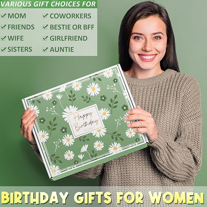 Birthday Gifts for Women Friendship, Unique Happy Birthday Gifts Basket for Mom Her Best Friend Sister Wife Girlfriend Coworker, Luxury Self Care Box Vanilla Coconut Relaxing Spa Gifts Set w/Blanket