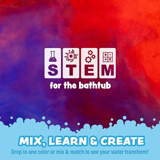 Tub Works® Bath Color Pops™ Moisturizing Kids Bath Bombs, 42 Count | Bath Bomb Refills for Bath Color Brush | Nontoxic & Fragrance-Free | 6 Unique Colors | Fizzy, Vibrant Water Color Tablets
