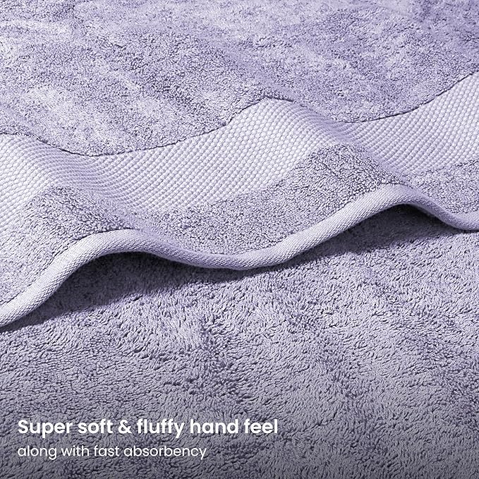 BIOWEAVES 100% Organic Cotton 700 GSM Plush Premium Washcloths 13" x 13" GOTS Certified, Face Towels Perfect for Home & Bathroom - Lavender, Pack of 12