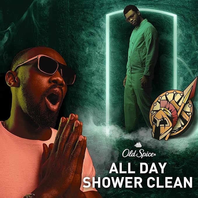 Old Spice Cleansing Body Wash for Men, 3X Defense, 24/7 Shower Fresh with Lasting Scent, 2-in-1 Body & Face Wash, Alphascentauri with Green Herbal Scent, 24 oz (Pack of 4)