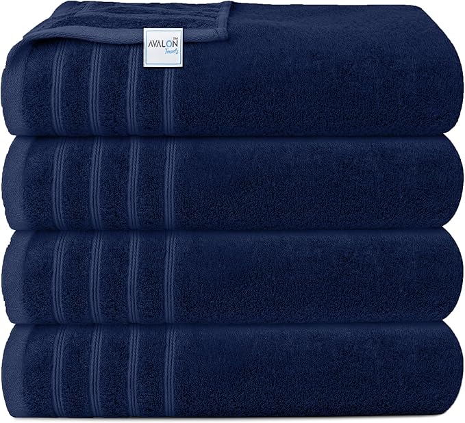 Avalon Towels Bath Towels Set of 4, Size 30 x 60 Inches, Highly Soft and Absorbent, Quick Drying, Lightweight, Perfect for Daily Use