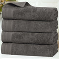 Superior Honeycomb Cotton Medium Weight Towels, for Guest Bath, Master Bathroom, Shower, Quick Dry, Adults, Home Essentials, Textured Waffle Border, Towel Set, Bath Towels, Set of 4, Gunmetal