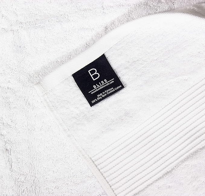 Luxury Oversized Bath Towels | 650 GSM, 34" x 56" | Hotel Quality, Soft & Highly Absorbent | Quick Dry, Thick, Combed Cotton Bathroom Towels | White - 4 Pack