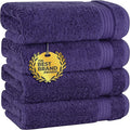 Cotton Paradise Hand Towels for Bathroom, 100% Cotton Turkish 4 Piece Hand Towel Set, Soft Absorbent Face Towels, Purple Hand Towels