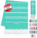LeStoff Turkish Beach Towel 100% Organic Cotton Prewashed 38"x71" Soft Highly Absorbent Quick Drying Beach Pool Bath Yoga Gym Sauna Travel SPA Eco-Friendly Blanket Fouta Peshtemal - (Turquoise)