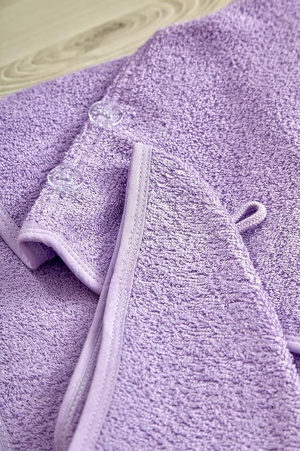 Long Cotton Hair Towel Wrap for Women 28"x11" (Pack of 2) Purple, Hair Towel Cotton