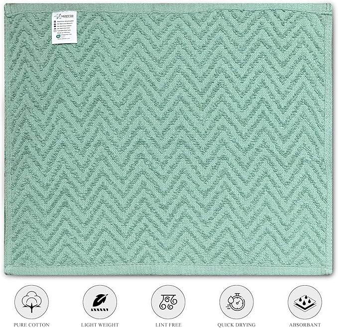 ZUPERIA Zigzag Multicolor Wash Cloths -16 Pack -12" x 12"- Highly Absorbent Soft Washcloths for Face, Gym Towels, Hotel Spa Quality, Reusable & Multipurpose Wash Cloth Towels