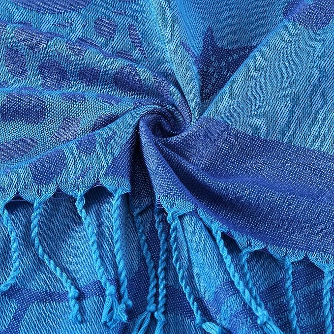 Genovega 6 Packs Oversized Turkish Beach Towels Set 74"x38" Extra Large Sand Free Quick Dry Swim Bath Pool Towel Travel Blanket Adult Essentials Accessories Vacation Multi Shark Turtle Stuff