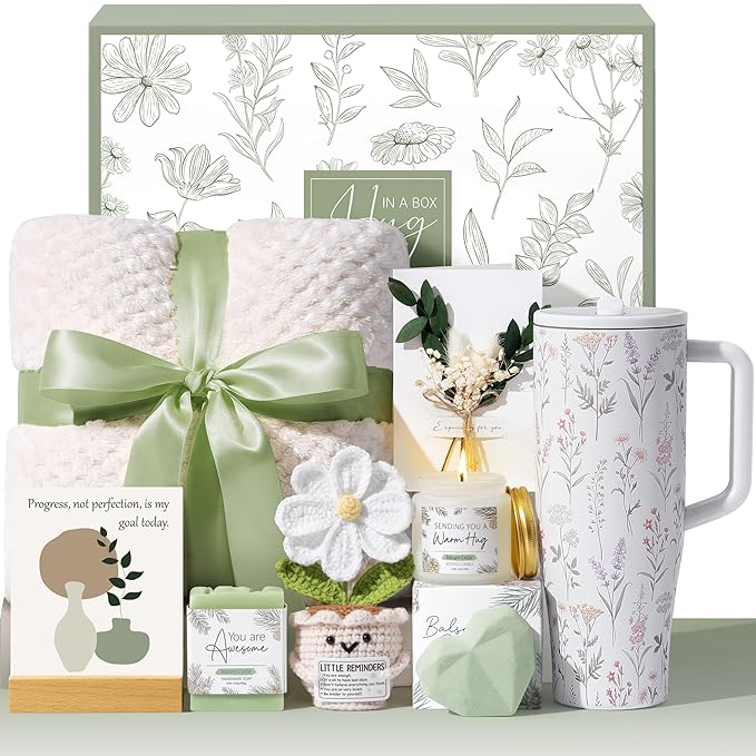 Mothers Day & Birthday Gifts for Women - Get Well Soon Spa Care Package, Luxury Self Care Gift Basket for After Surgery & Cancer Care Inspirational Thinking of You Sympathy Gift Set for Mom Her Friend