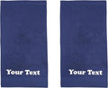 Personalize Your Towels with Custom Embroidery: Names, Monograms, and Initials. Perfect for Bathroom, Spa, Gym, Shower, Kids, Adults, Pool, Travel, Gifts, 2-Piece Bath Towels Set - Navy Blue