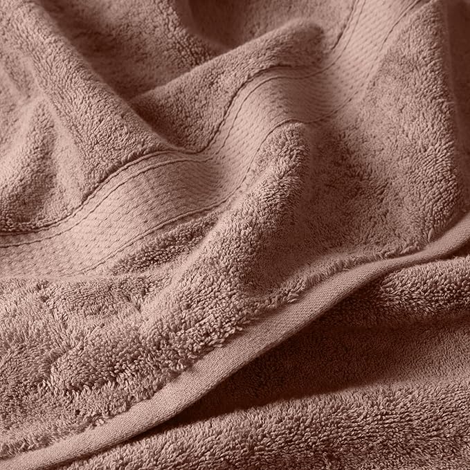 Superior Egyptian Cotton Pile 10-Piece Towel Set, Includes 2 Bath, 4 Hand, 4 Face Towel/Washcloth, Heavyweight, Ultra Soft Luxury Towels, Thick Plush Essentials, Guest Bath, Spa Bathroom, Muted Mauve