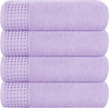 GLAMBURG Ultra Soft 4 Pack Oversized Bath Towel Set 27x54 inches, 100% Cotton Bath Towels, Highly Absorbant Compact Quickdry & Lightweight Towel, Ideal for Gym Travel Camp Pool - Purple