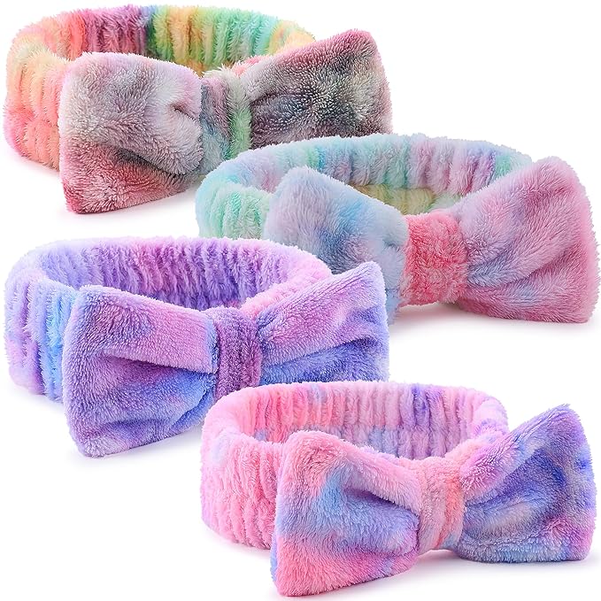 WSYUB Makeup&Skincare Headband, Spa Headband, Headbands for Washing Face, Stuffers for Teens Women, Bow Headbands for Girls Gifts, Easter Basket Stuffers