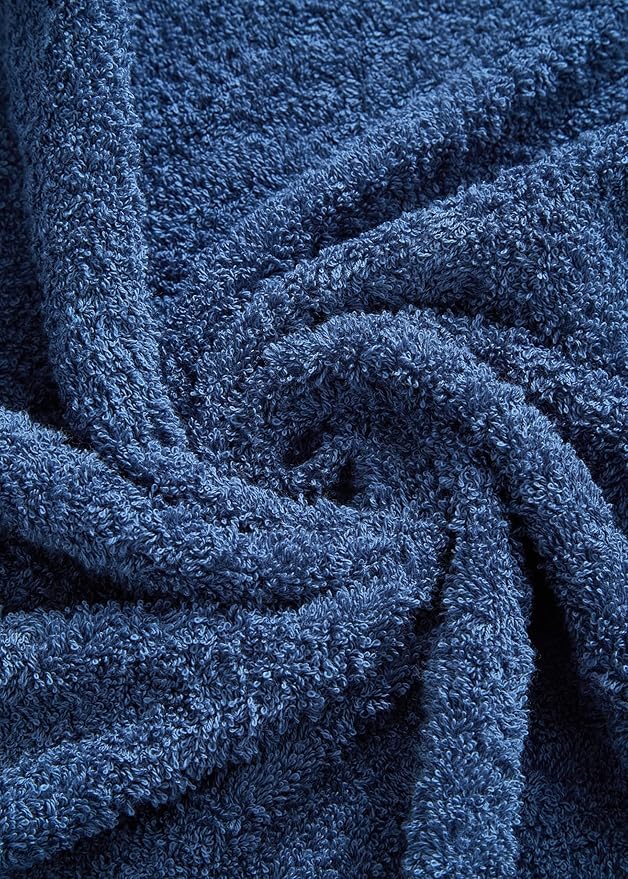 Aibaser Towels 6 Pack Bath Towel for Bathroom, 100% Cotton (24 x 48 Inches) High Absorbency Quick Drying (Blue)