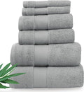 Alusa Home Ultra Soft & Plush Viscose from Bamboo Bath Towels - 700 GSM Luxury Bath Towels - 6 Piece Set - Super Absorbent & Quick Drying (Pewter Grey)