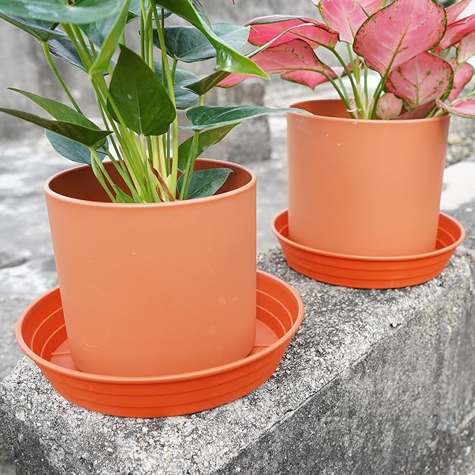 LWALRS Plant Saucer 14 Inch 4 Pack 6 8 10 12 14 16 18 20 25, Plastic Plant Trays for Pots，Extra-Deep Plant Water Dray Tray, Bird Bath Bowl, Heavy Flower Plant Saucers Indoors and Outdoor No Holes