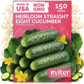 KVITER 150 Straight Eight Cucumber Seeds (Cucumis sativus) - Straight 8 Cucumber Organic, Perfect Cucumbers for Pickling and Slicing - Vegetable Seeds for Planting Outdoors in Home Garden & Containers