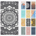 FESHKA Sand Free Turkish Beach Towel (37 x 67) Quick Dry Bath Towel, Oversized Beach Blanket, Lightweight for Travel - Made with 100% Organic Turkish Cotton - Wanderer (Black)