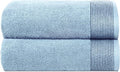 Belizzi Home Ultra Soft 2 Pack Oversized Bath Towel Set 28x55 inches, 100% Cotton Large Bath Towels, Ultra Absorbant Compact Quickdry & Lightweight Towel, Ideal for Gym Travel Camp Pool - Sky Blue