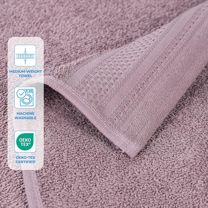 Superior Honeycomb 100% Cotton 500 GSM 12 Piece Bath Towel Set, 6 Washcloths, 4 Hand, 2 Bath Towels, Ideal for Bathroom, Kitchen or Beach, Quick Dry, Jacquard and Solid, Mid-Weight, Sea Fog