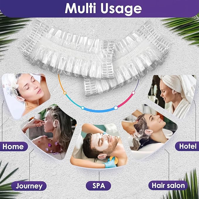 400 Pcs Ear Shower Covers – Disposable Ear Covers for Hair Dye – Stretchable, Water-Resistant, Lightweight, & Durable Plastic | Comfortable for Home, Spa, Travel, Hotel, & Hair Coloring Sessions