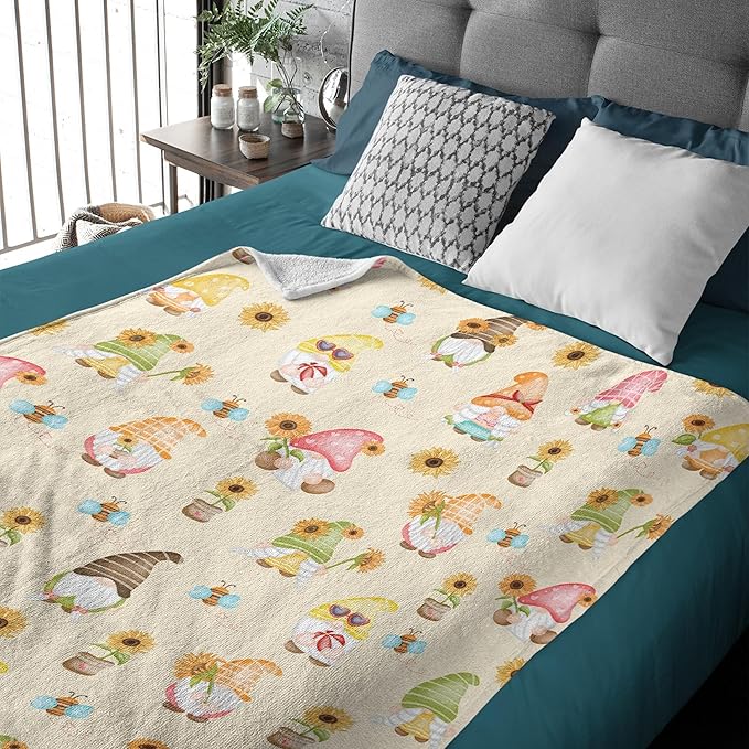 Cute Sunflower Flannel Fleece Blanket Throw Couch Microfiber Soft Cozy Lightweight Luxury Bed Blanket 60"x50"for Teen