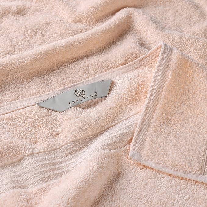 Superior Egyptian Cotton 2-Piece Bath Sheet Towel Set, Oversized Body Towels For Adults And Kids, Large Towel For Bath, Shower, Guest Bathroom, Spa, Gym, Resort, Essentials, Airbnb, Peach