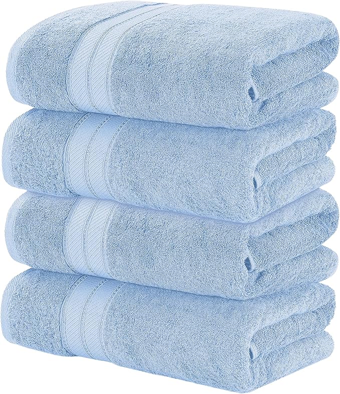 Modern Threads 4-Pack SpunLoft Bath Sheet Blue 35x66