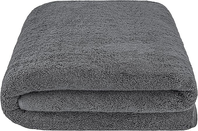 Cotton Paradise 100% Cotton 40x80 Oversized Bath Sheet, Extra Large Turkish Bath Towels for Bathroom, Dark Gray Bathsheet