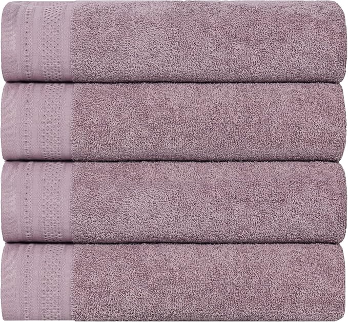 Superior Honeycomb Cotton Medium Weight Towels, for Guest Bath, Master Bathroom, Shower, Quick Dry, Adults, Home Essentials, Textured Waffle Border, Towel Set, Bath Towels, Set of 4, Sea Fog